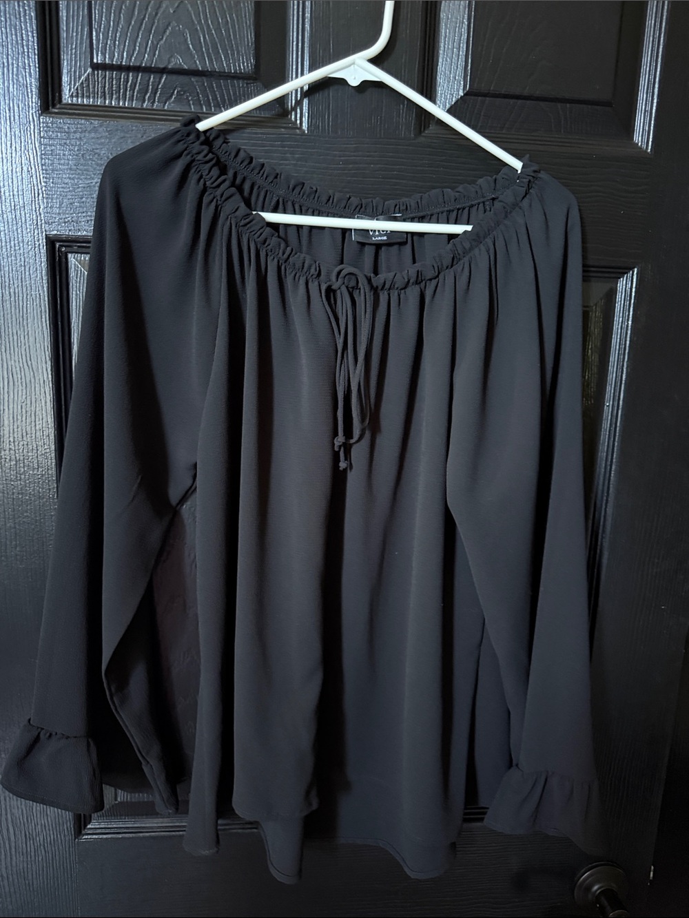 Vici Black Off-Shoulder Peasant Blouse
